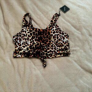 Zaful Forever Young NWT Animal Print Cropped Bathing Suit Top  Size L